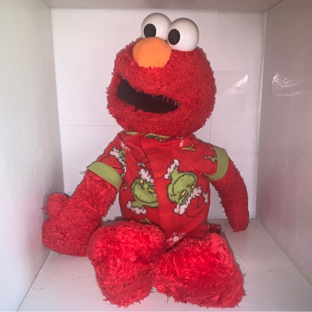 2014 elmo plush in grinch clothes Christmas Elmo